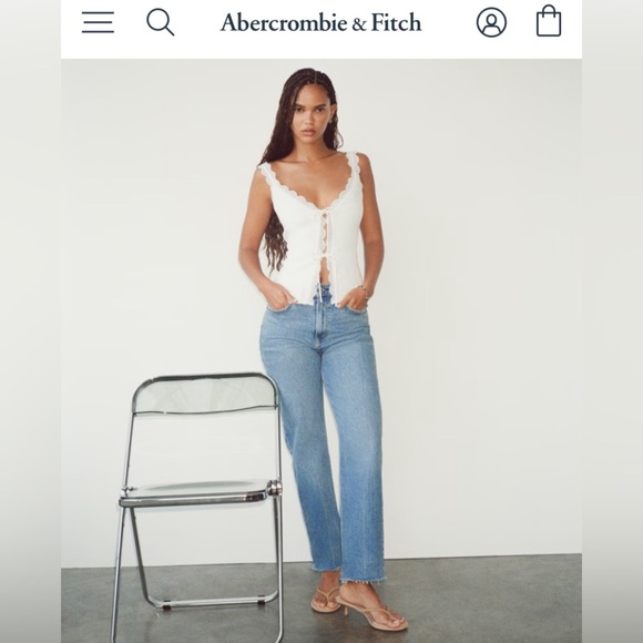 Abercrombie & Fitch Jeans Women’s 6/28 Blue Denim Curve Love Y2K 90s Preppy - Picture 2 of 14
